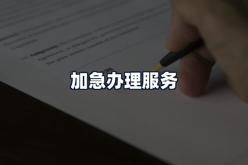 加急办理服务